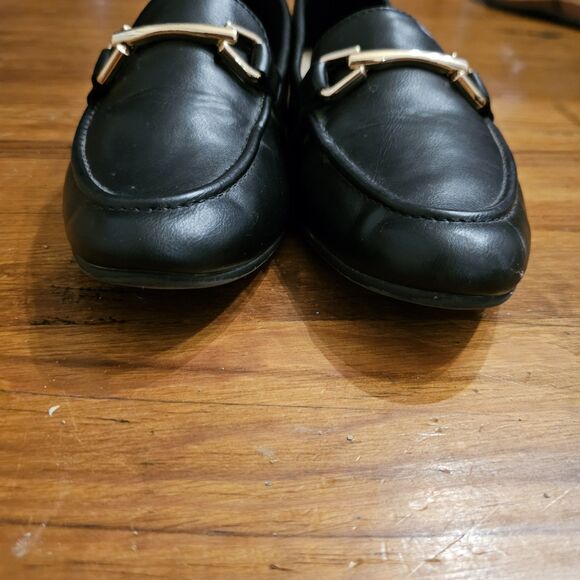 Michael Simon Black Horsebit Flat Loafers Size 8.5 Business Casual Trendy - Picture 5 of 9